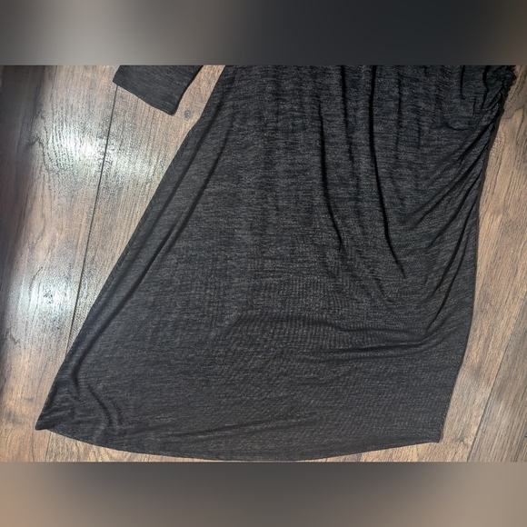 Nic+Zoe Maxi Angled Heathered Gray Dress w/ Ruching & Long Sleeves Size XL NWT! - Picture 14 of 16